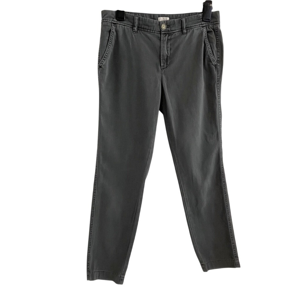 Gray Casual Twill Cotton Pants Size 0 Pockets‎ EUC XS Womens J Crew Khakis